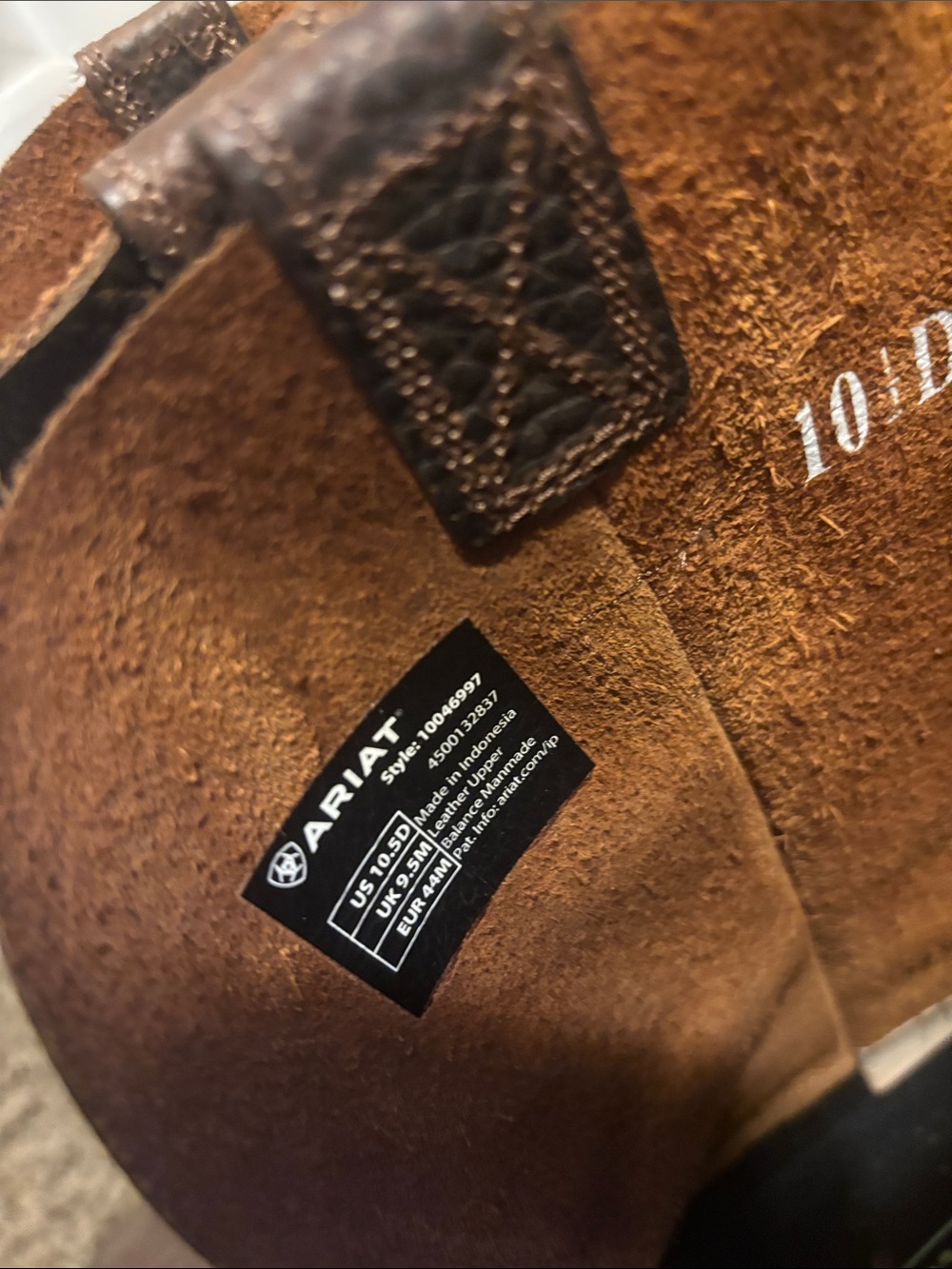 Ariat Brown Leather Cowboy Boots - Pull-On Western Work Boots - Picture 2 of 3
